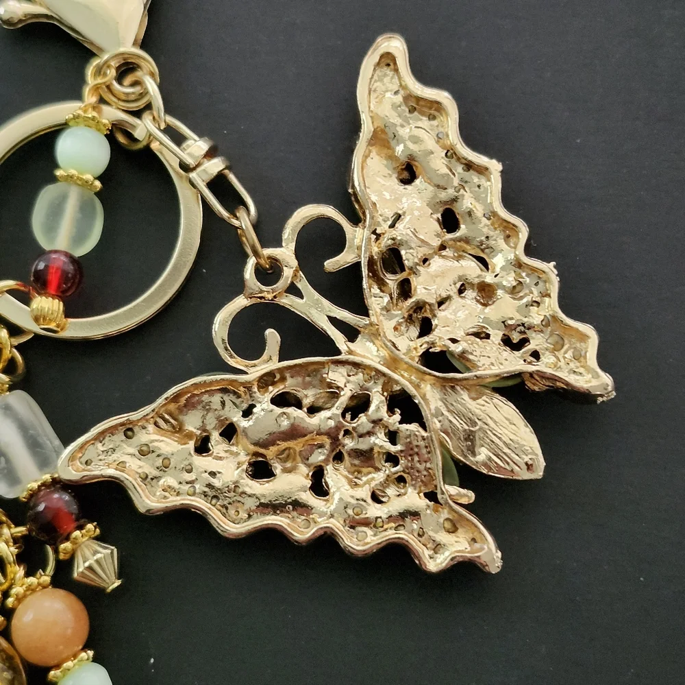 Butterfly Purse Charm Aventurine Jasper Tourmaline Handcrafted